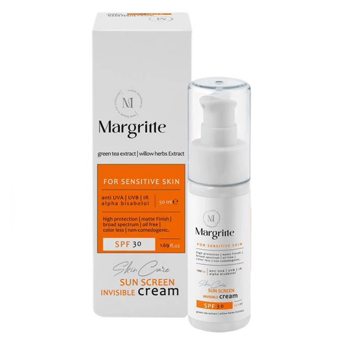 کرم ضد آفتاب ساده مارگریت SPF 30 مناسب پوست های حساس حجم 50 میلی‌لیتر